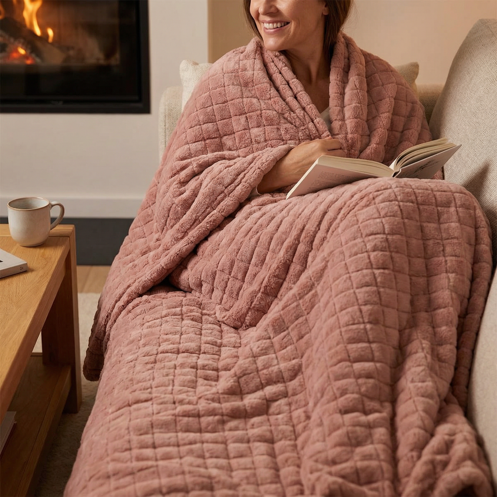 Original therapy blanket - weighted blanket with 4-season cover in fir green for adults