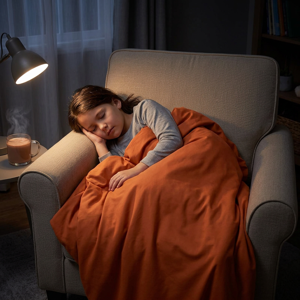 Original Therapiedecke - Gewichtsdecke mit Baumwollbezug in Rostrot für Kinder