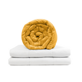 Originele therapiedeken - verzwaringsdeken met katoenen hoes in geel voor volwassenen