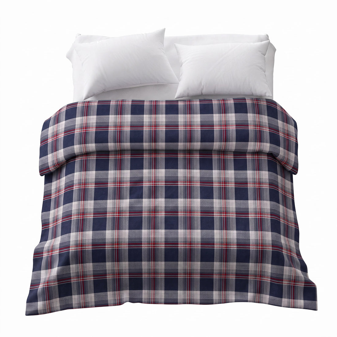 Flanellbezug Blau Kariert