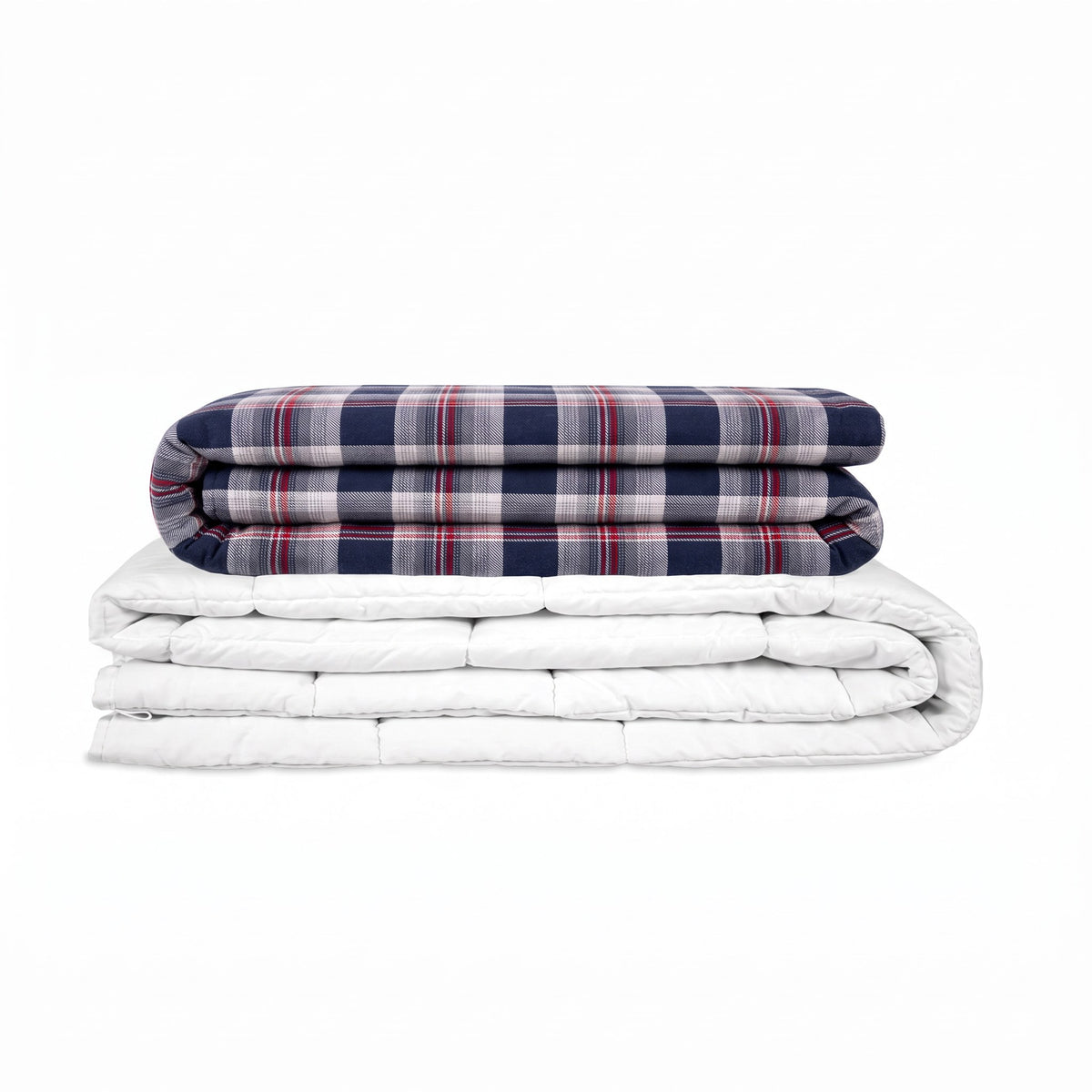 Couverture de thérapie originale - Couverture lestée avec housse en flanelle à carreaux bleus pour adultes
