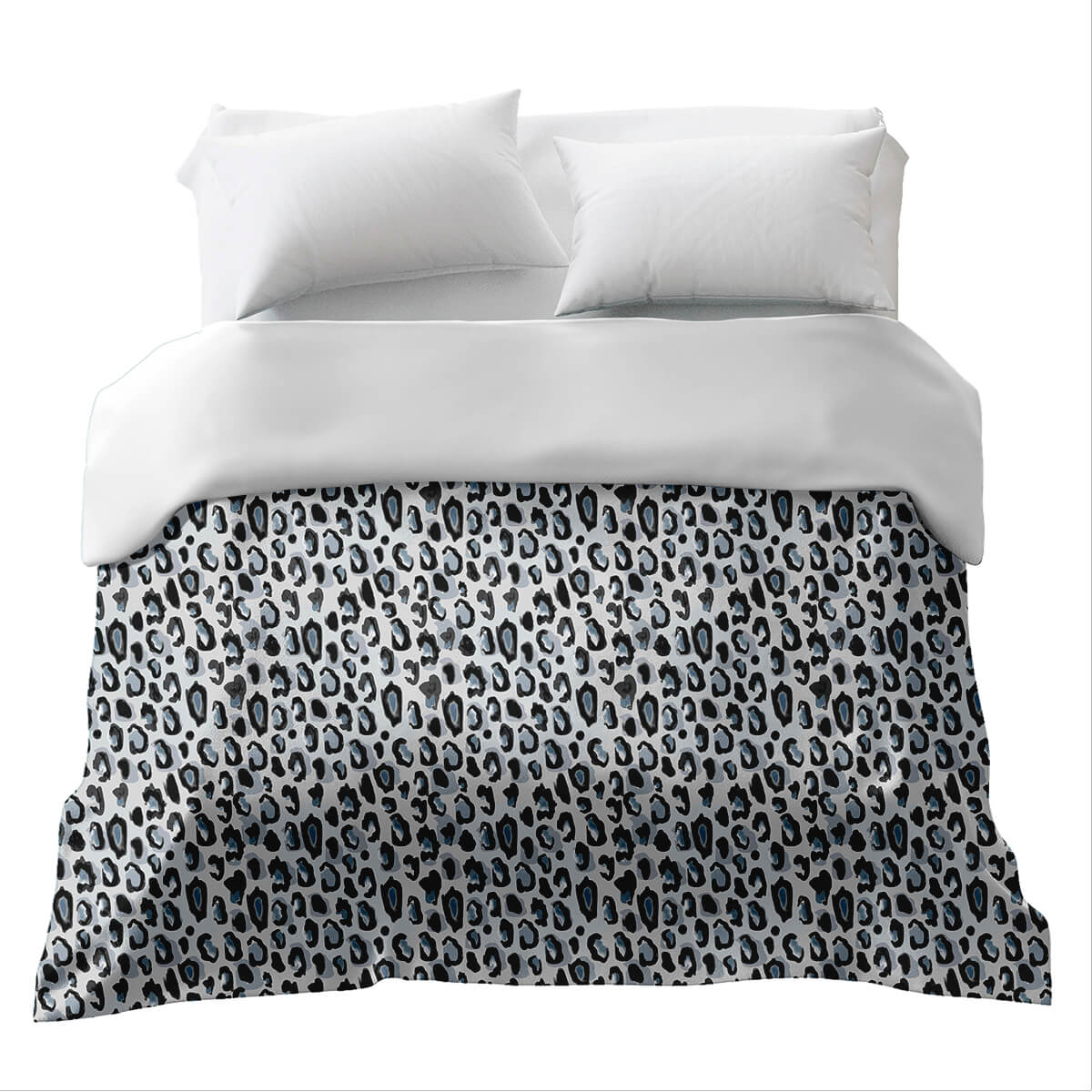 Originele therapiedeken - katoenen hoes zwart wit luipaardpatroon