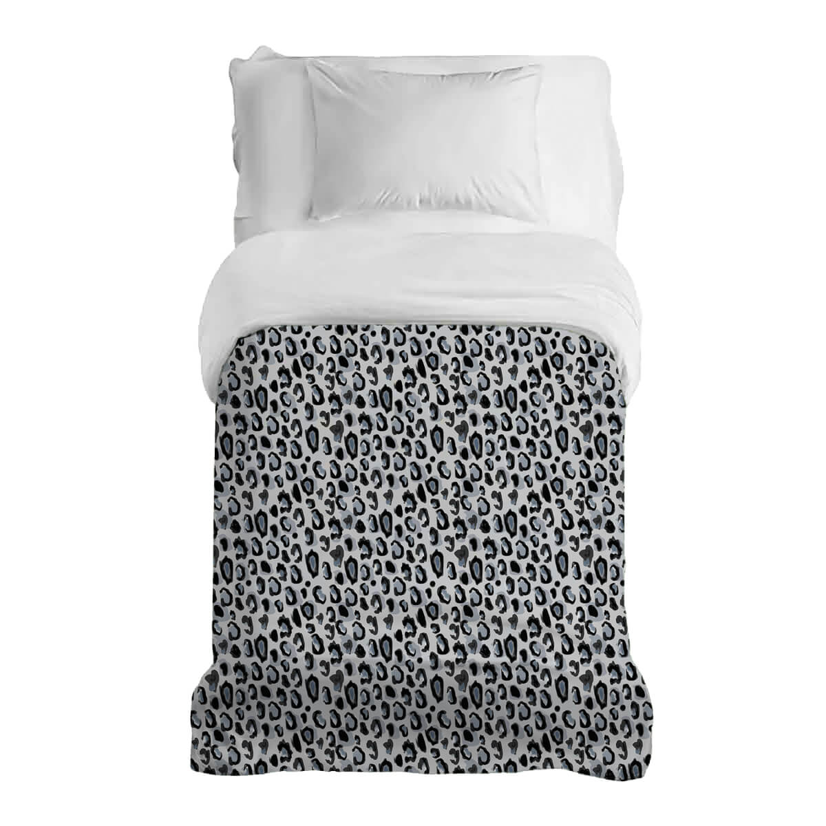 Manta terapéutica original - Funda de algodón negro blanco con estampado de leopardo