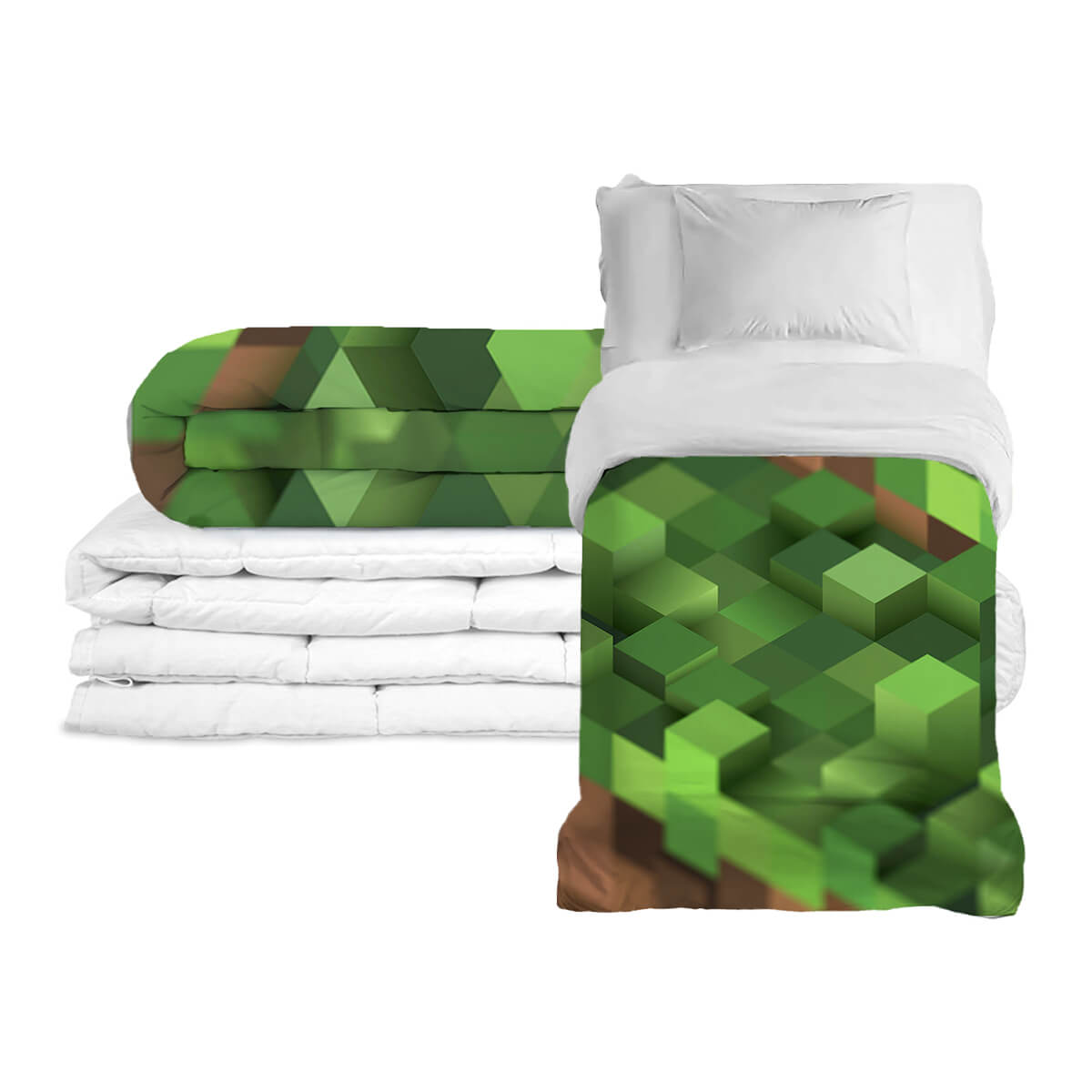 Original therapy blanket - Minecraft landscape weighted blanket with cotton cover for children & adults