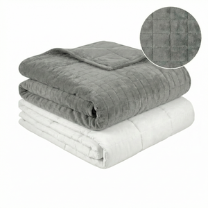Original therapy blanket - weighted blanket with 4-season cover in gray for adults