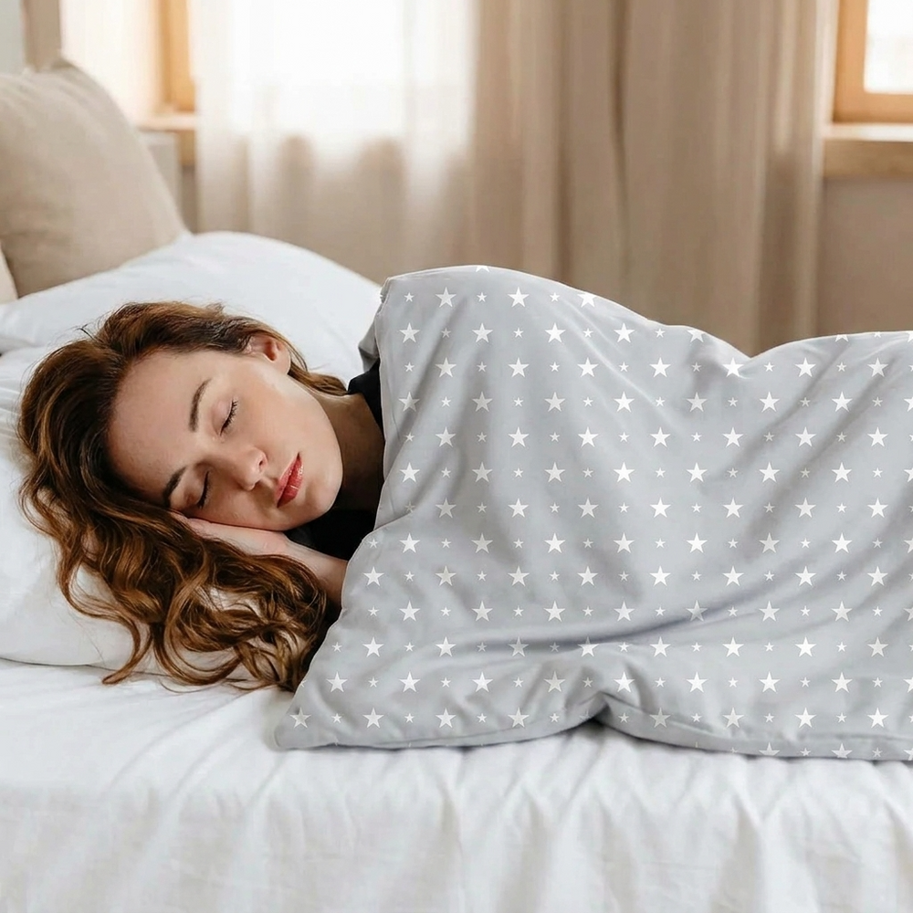 Original therapy blanket - weighted blanket with cotton cover with stars for adults