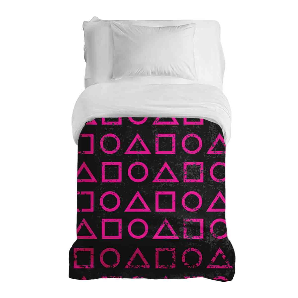 Manta terapéutica original - Funda de algodón rosa con formas Dalgona
