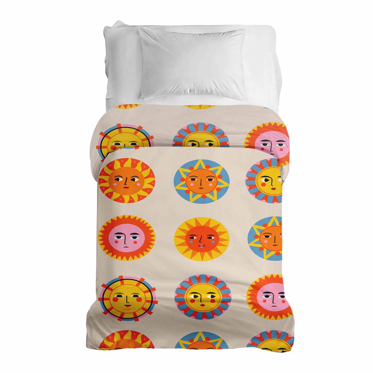 Originele therapiedeken - katoenen hoes beige met zon