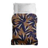 Original therapy blanket - cotton cover brown with blue leaves