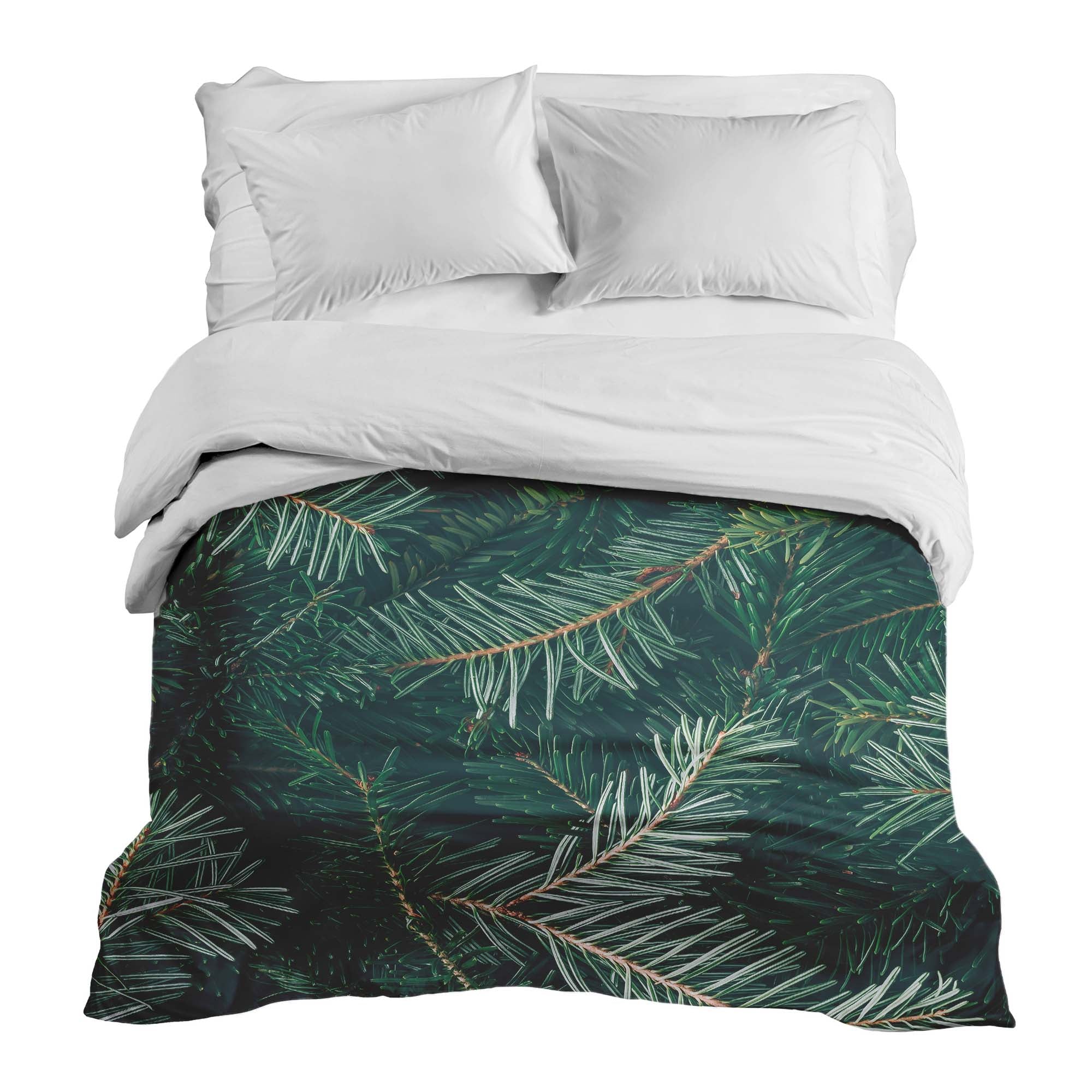 Original therapy blanket - cotton cover with green fir branches