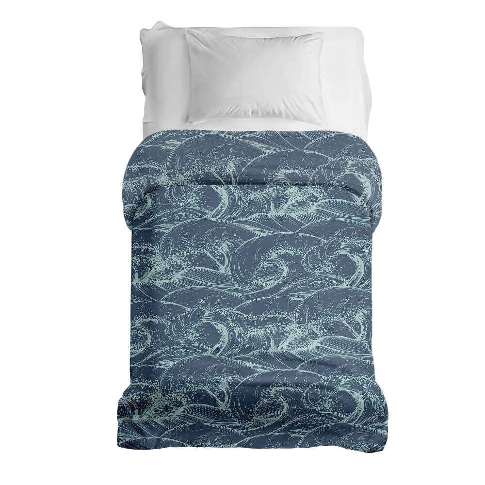 Originele therapiedeken - katoenen hoes golven in de zee