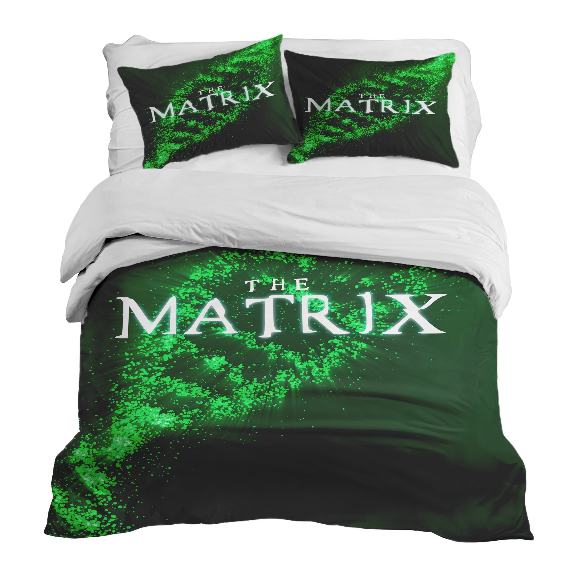 Therapy blankets bedding set green matrix DNA