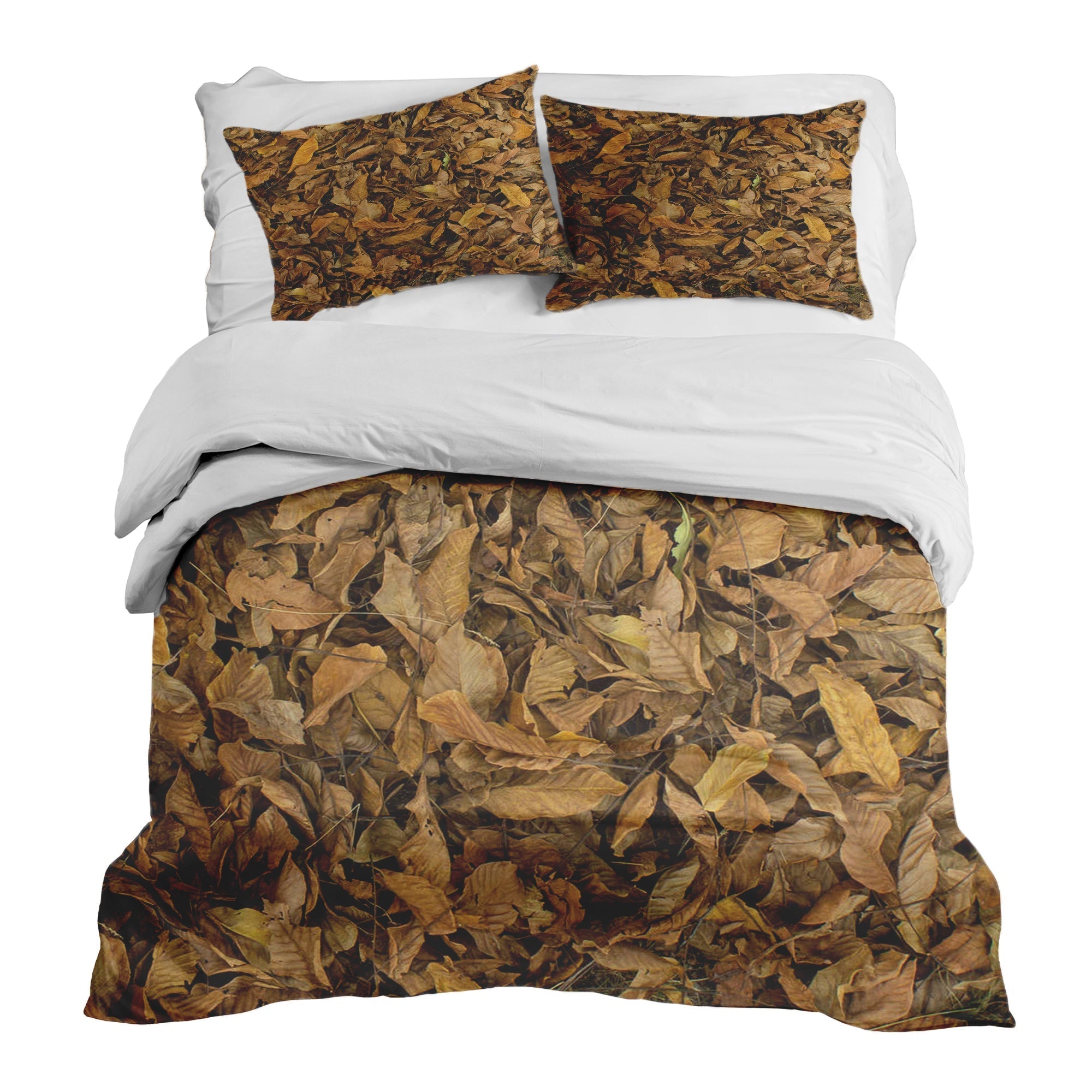 Juego de ropa de cama con manta terapéutica hojas de otoño