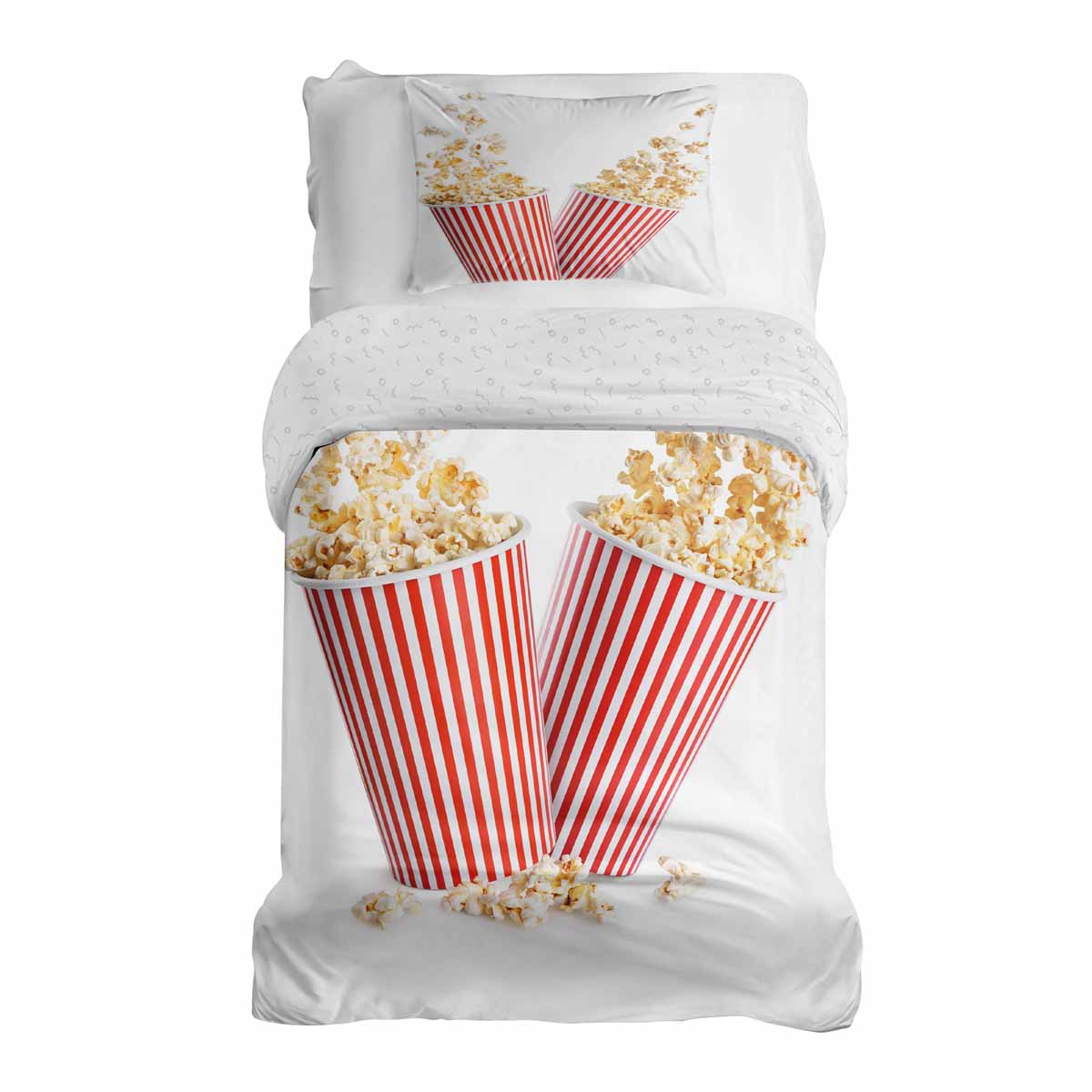 Therapiedekens beddengoed set wit met popcorn
