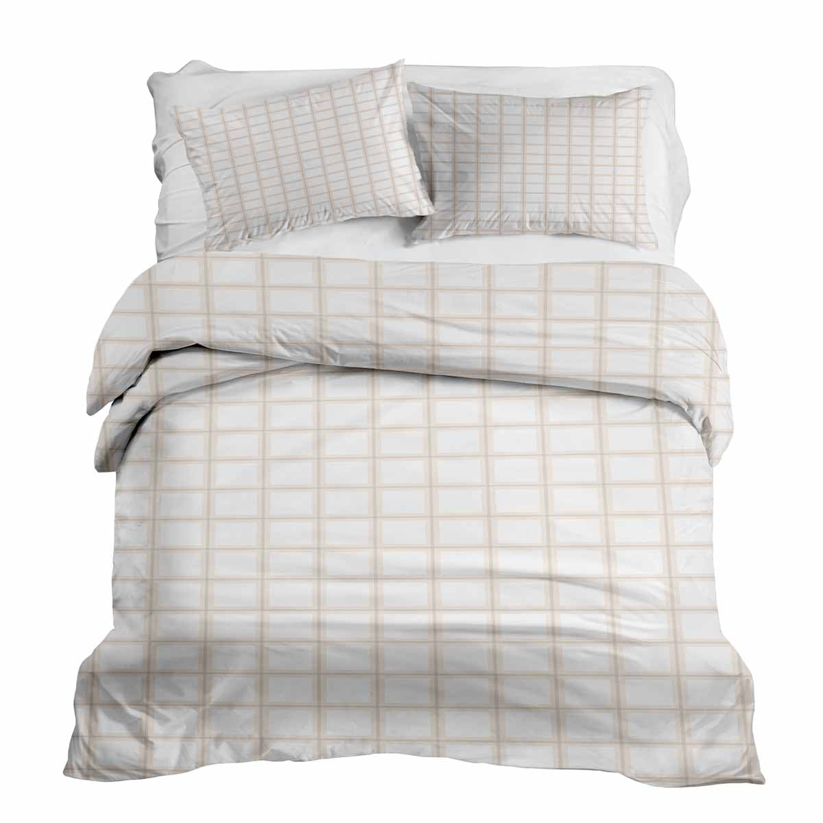 Set de ropa de cama con manta terapéutica naranja beige a cuadros