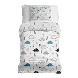 Juego de ropa de cama con manta terapéutica blanca con erizo