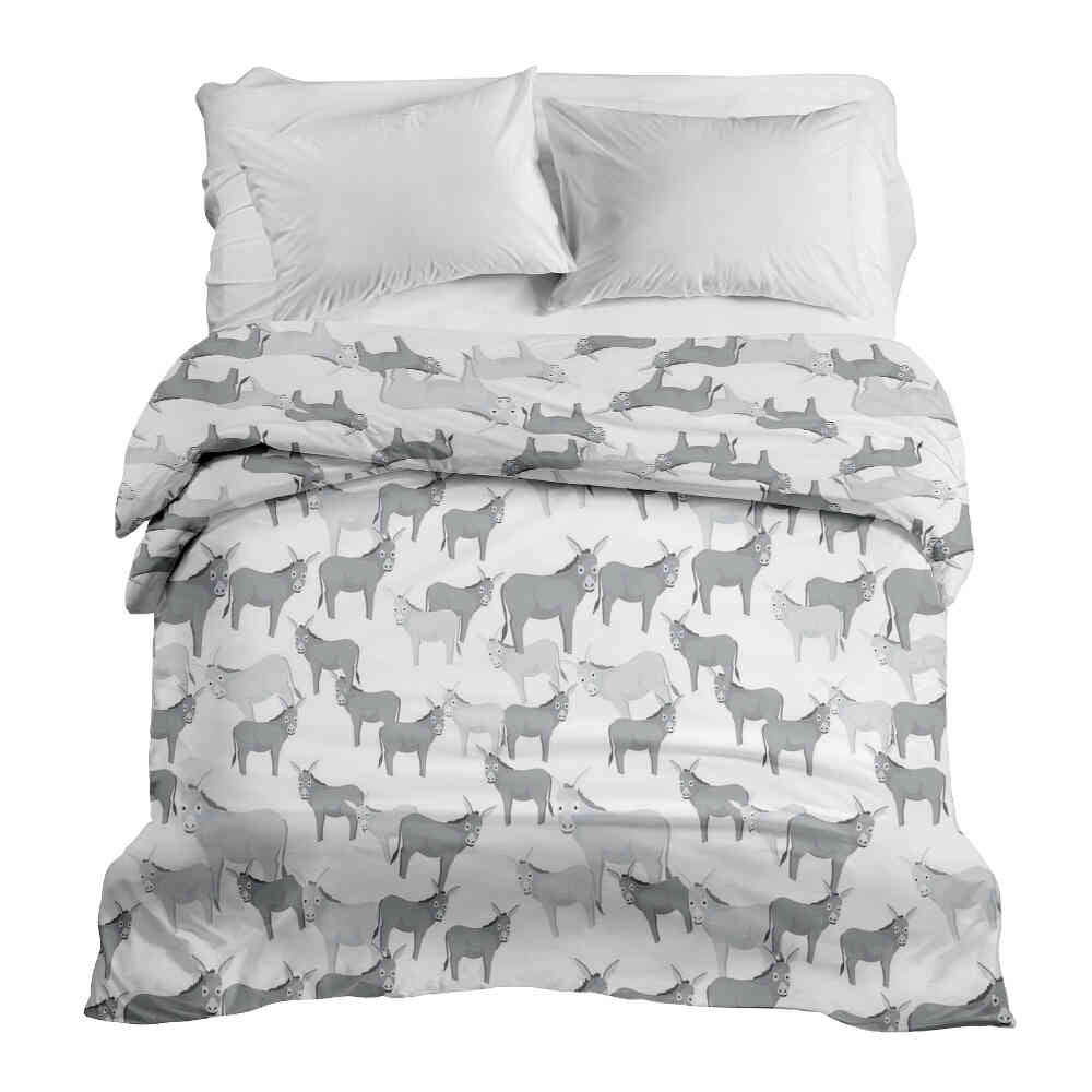 Original therapy blanket - cotton cover gray with donkeys