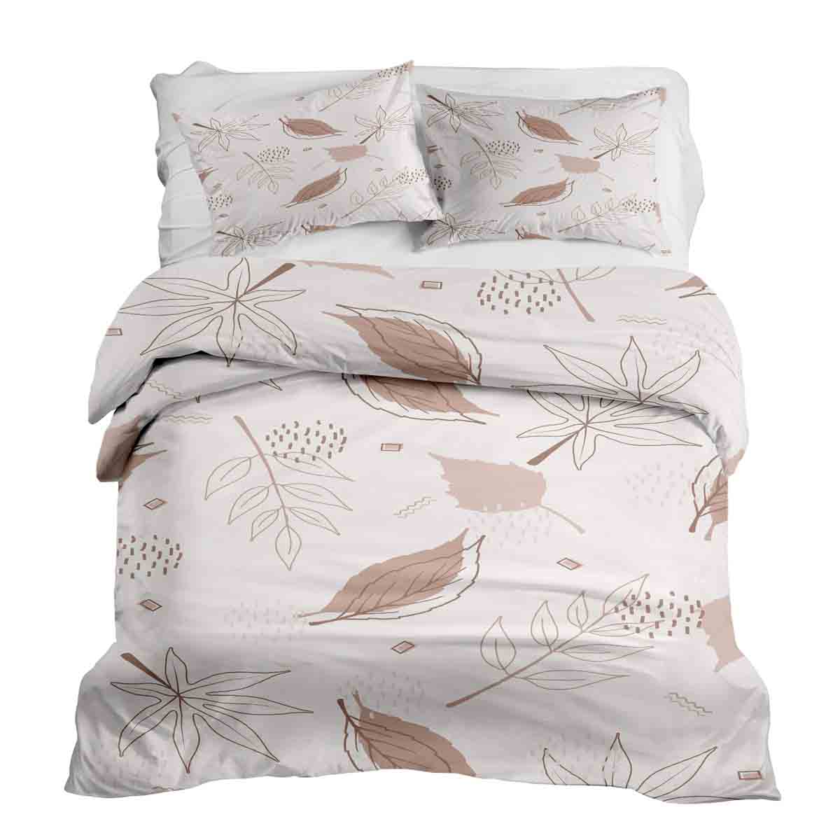 Therapy blankets bedding set pink with leaves