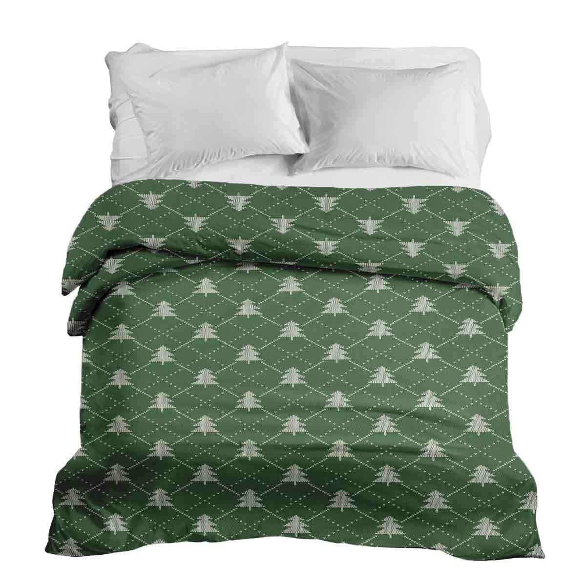 Coperta terapeutica originale - Rivestimento in cotone verde con alberi di pino