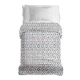 Original therapy blanket - cotton cover white with delicate blue shapes
