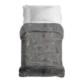 Original therapy blanket - cotton cover gray with golden plants