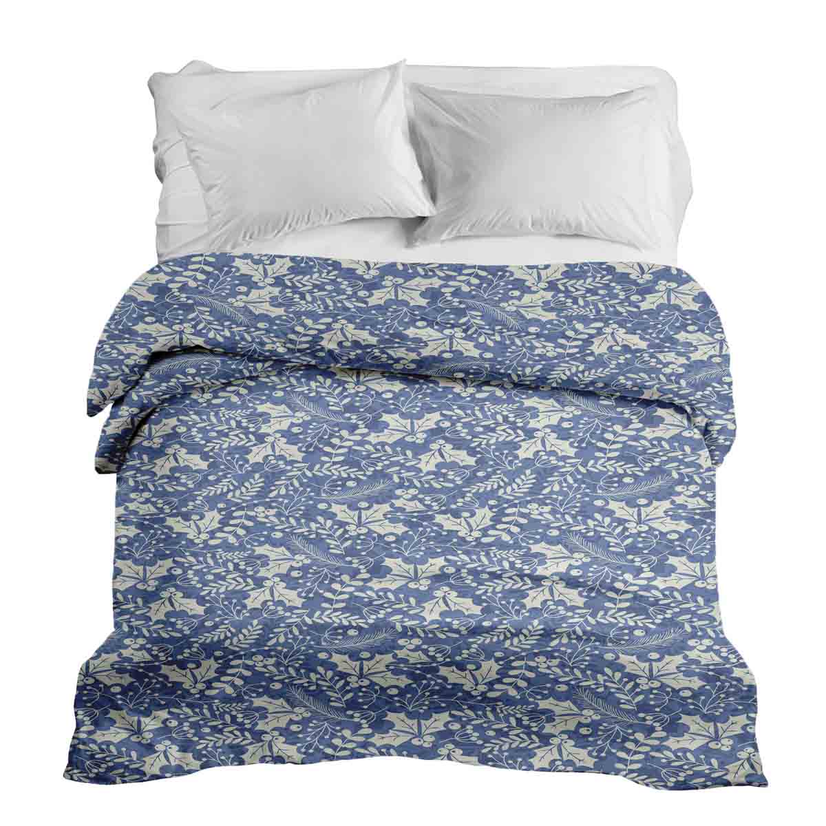 Originele therapiedeken - katoenen hoes blauw kerstmis