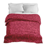 Coperta terapeutica originale - Rivestimento in cotone rosso con motivo a cuore rosa