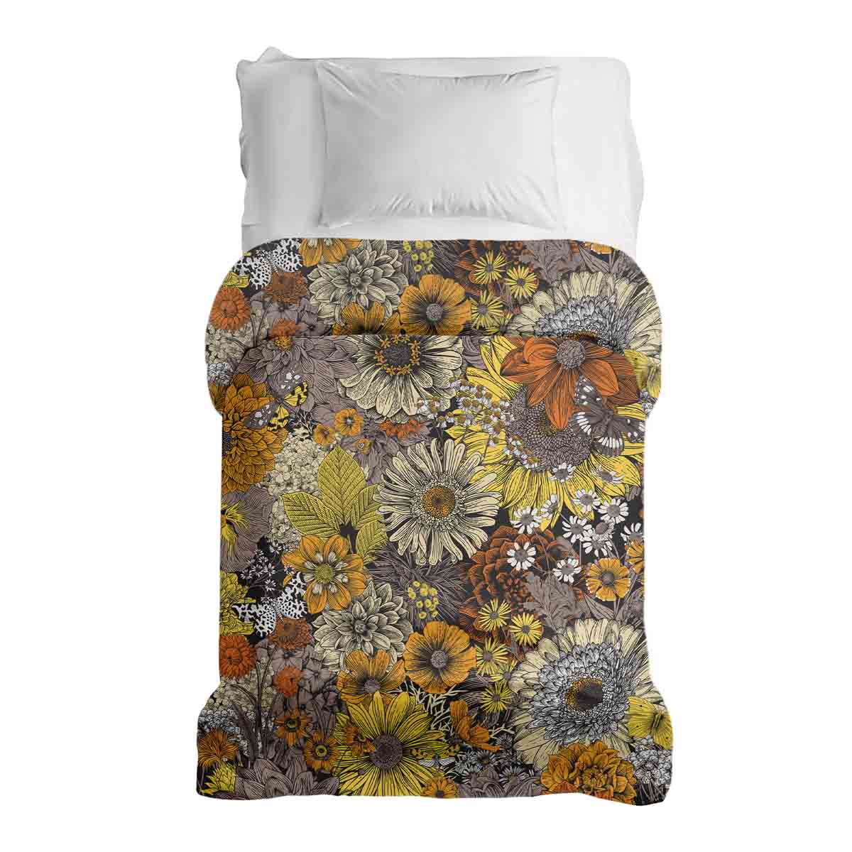 Original therapy blanket - cotton cover yellow flowers