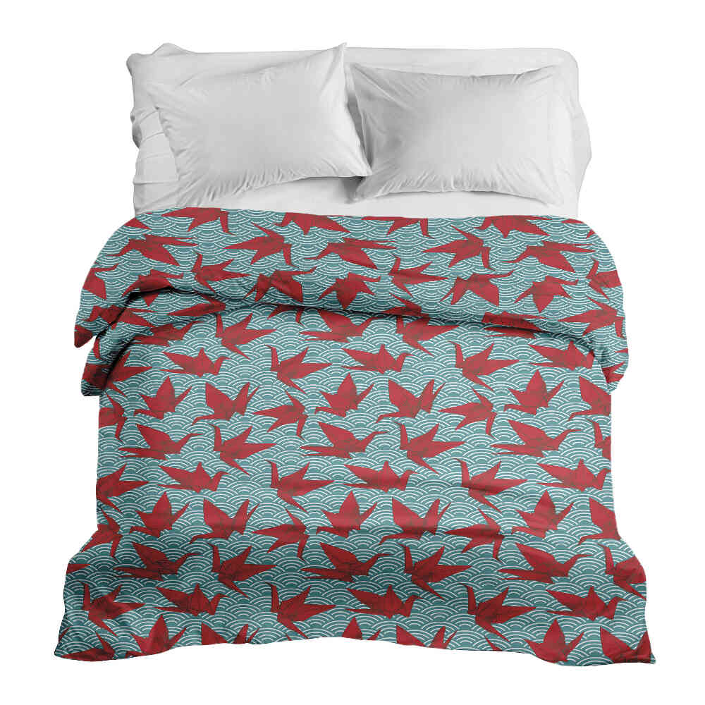 Original therapy blanket - cotton cover red origami