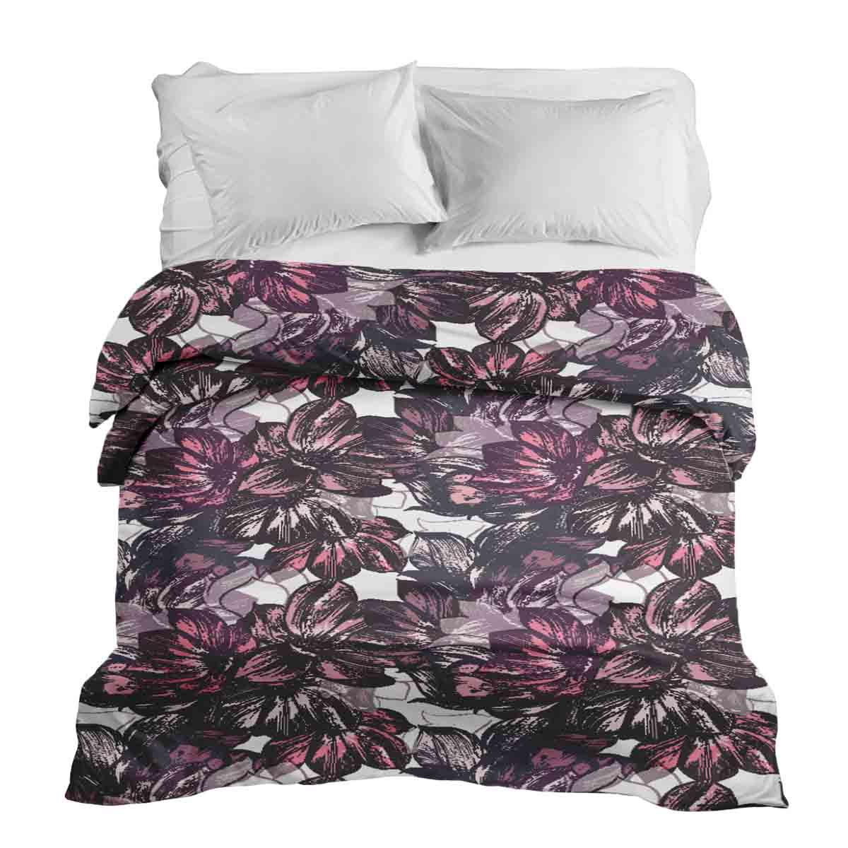 Original therapy blanket - cotton cover with purple sea of flowers