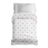 Set de ropa de cama con manta terapéutica blanca con patas de colores