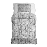 Set di biancheria da letto con coperte terapeutiche grigio con foglie di acero