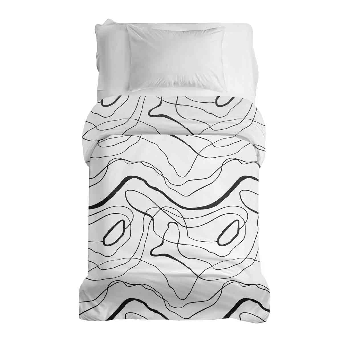 Manta terapéutica original - Funda de algodón con líneas negras en forma de serpiente