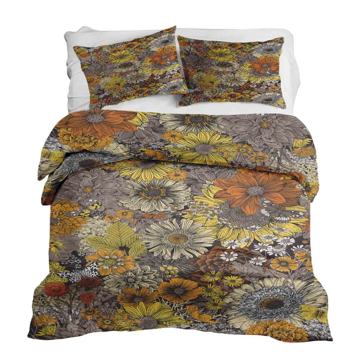 Therapy blankets bedding set yellow flowers