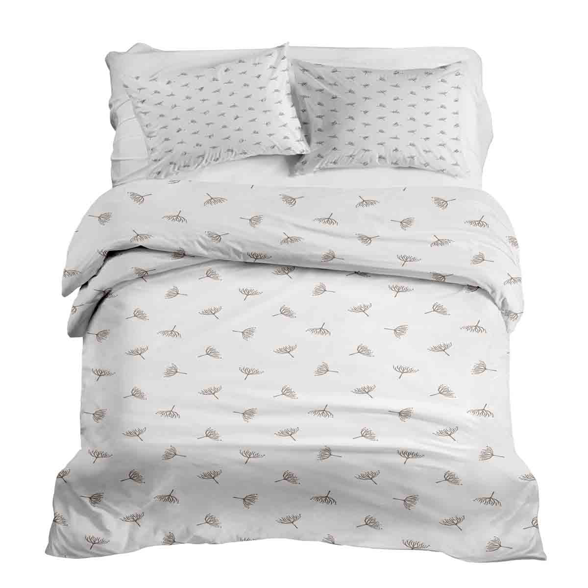 Therapy blankets bedding set white with small mistletoe sprigs