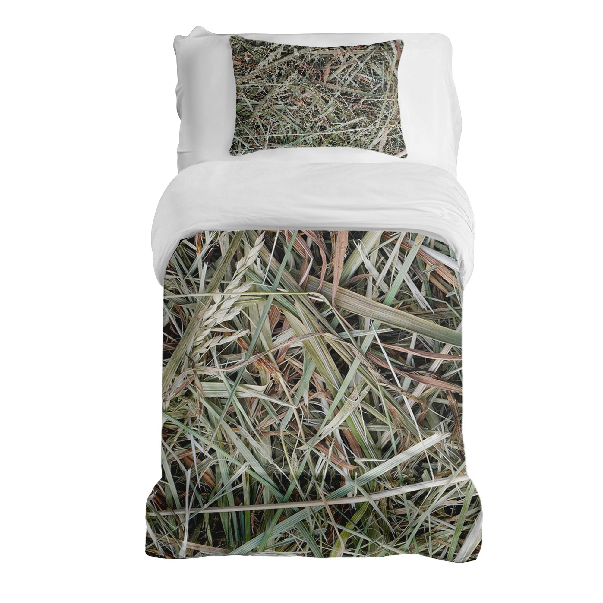 Therapy blankets bedding set white with straw