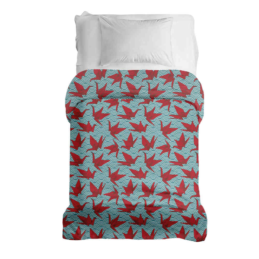 Couverture thérapeutique originale - Housse en coton rouge Origami
