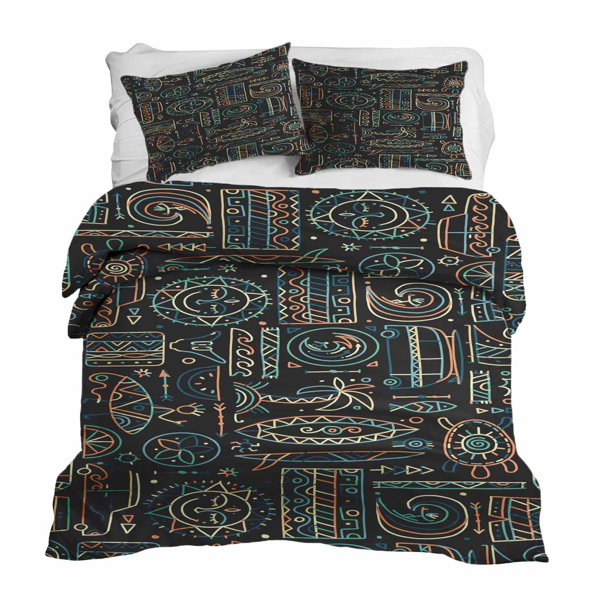 Therapy blankets bedding set with green Hawaii pattern