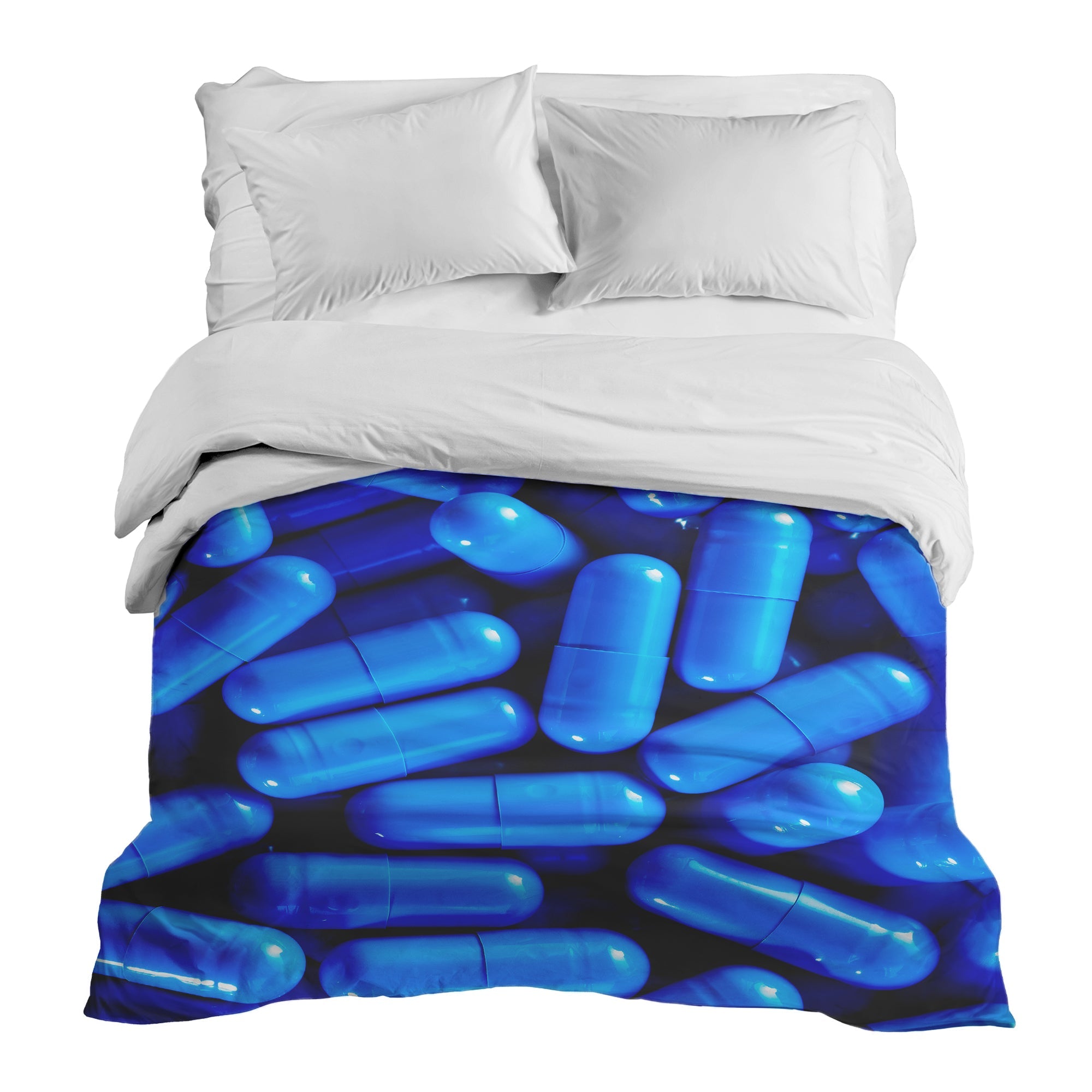 Originele therapiedeken - katoenen hoes blauw tabletten