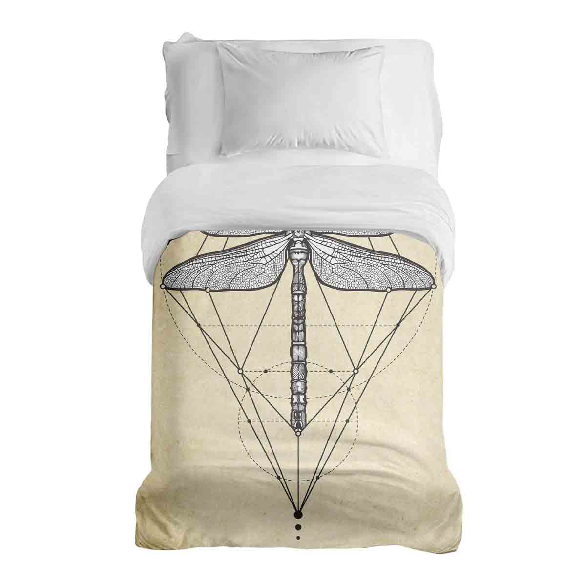 Coperta terapeutica originale - Rivestimento in cotone giallo con libellula