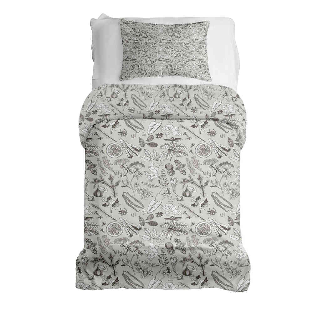 Set de ropa de cama y mantas terapéuticas gris especia