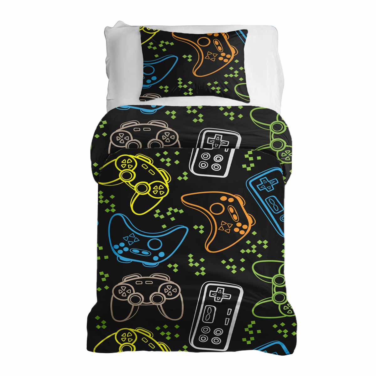 Therapy blankets bedding set black with game consoles