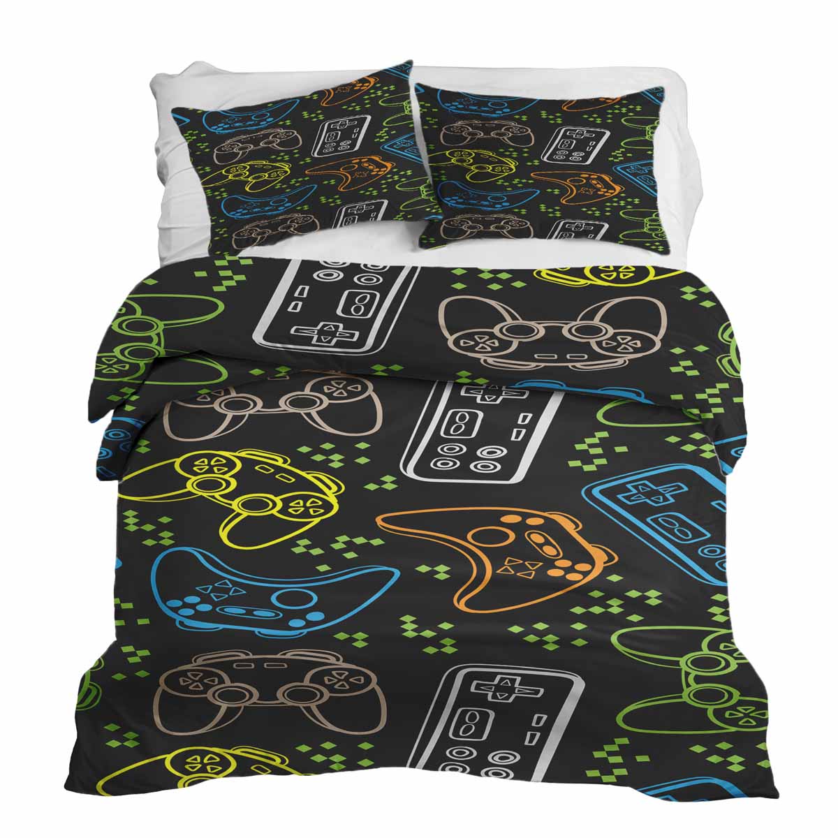 Therapy blankets bedding set black with game consoles