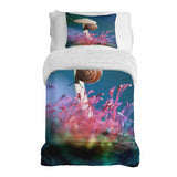 Therapy blanket and bedding set with mushroom and snail.