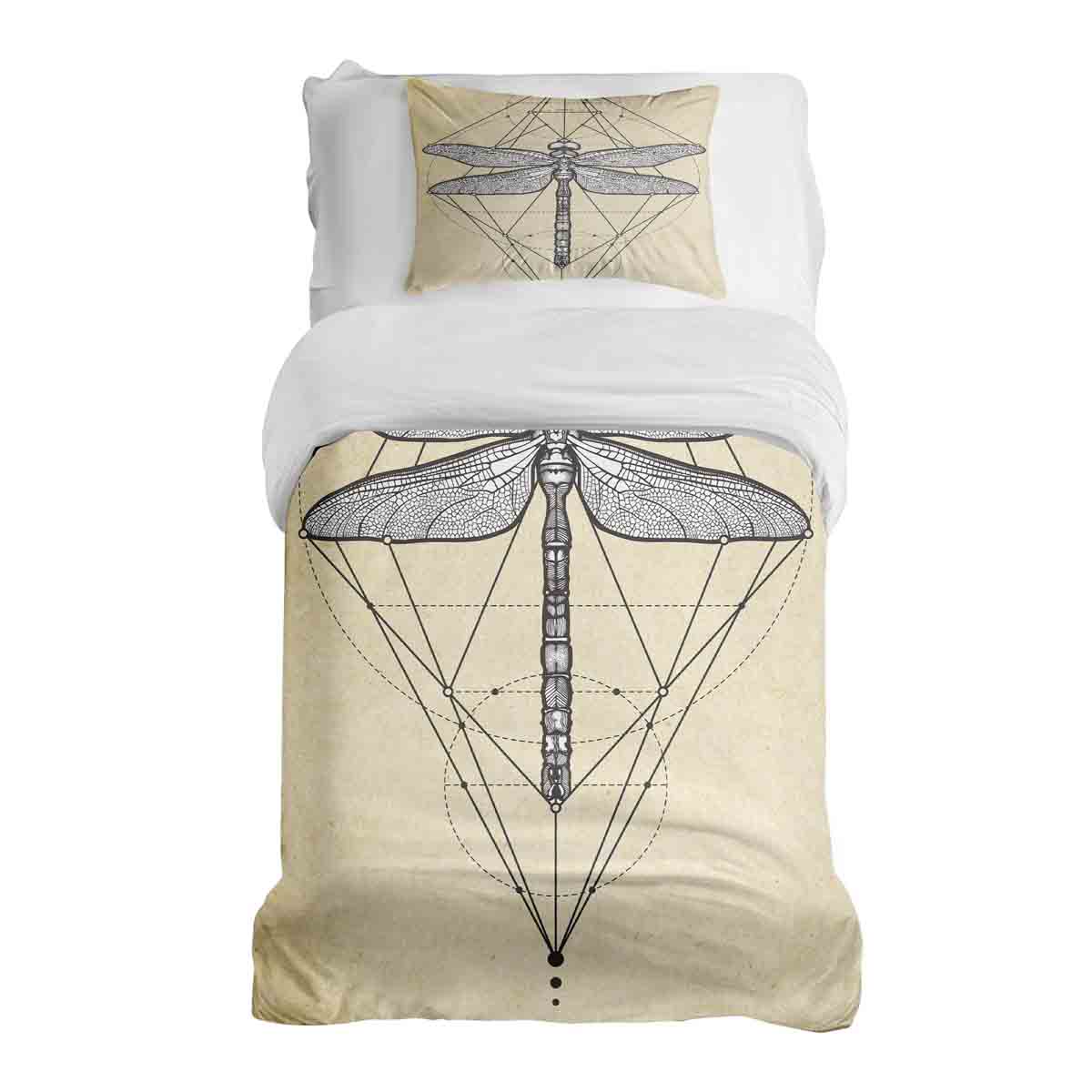 Therapy blankets bedding set yellow with dragonfly