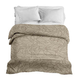 Original therapy blanket - cotton cover beige with leaf pattern black