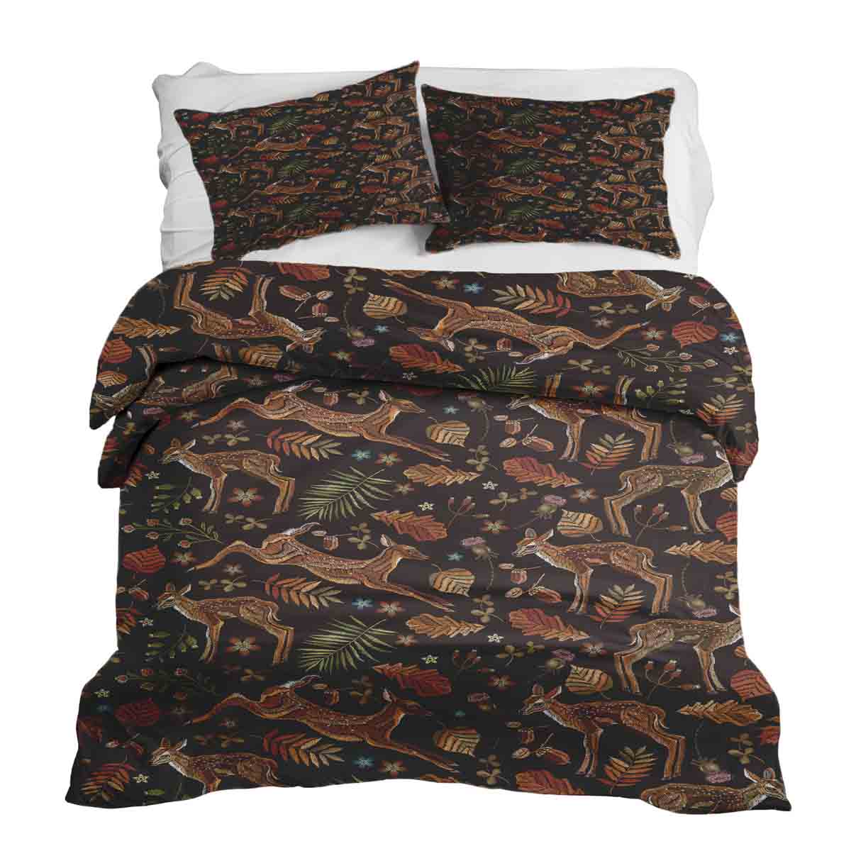 Therapy blankets bedding set brown with deer
