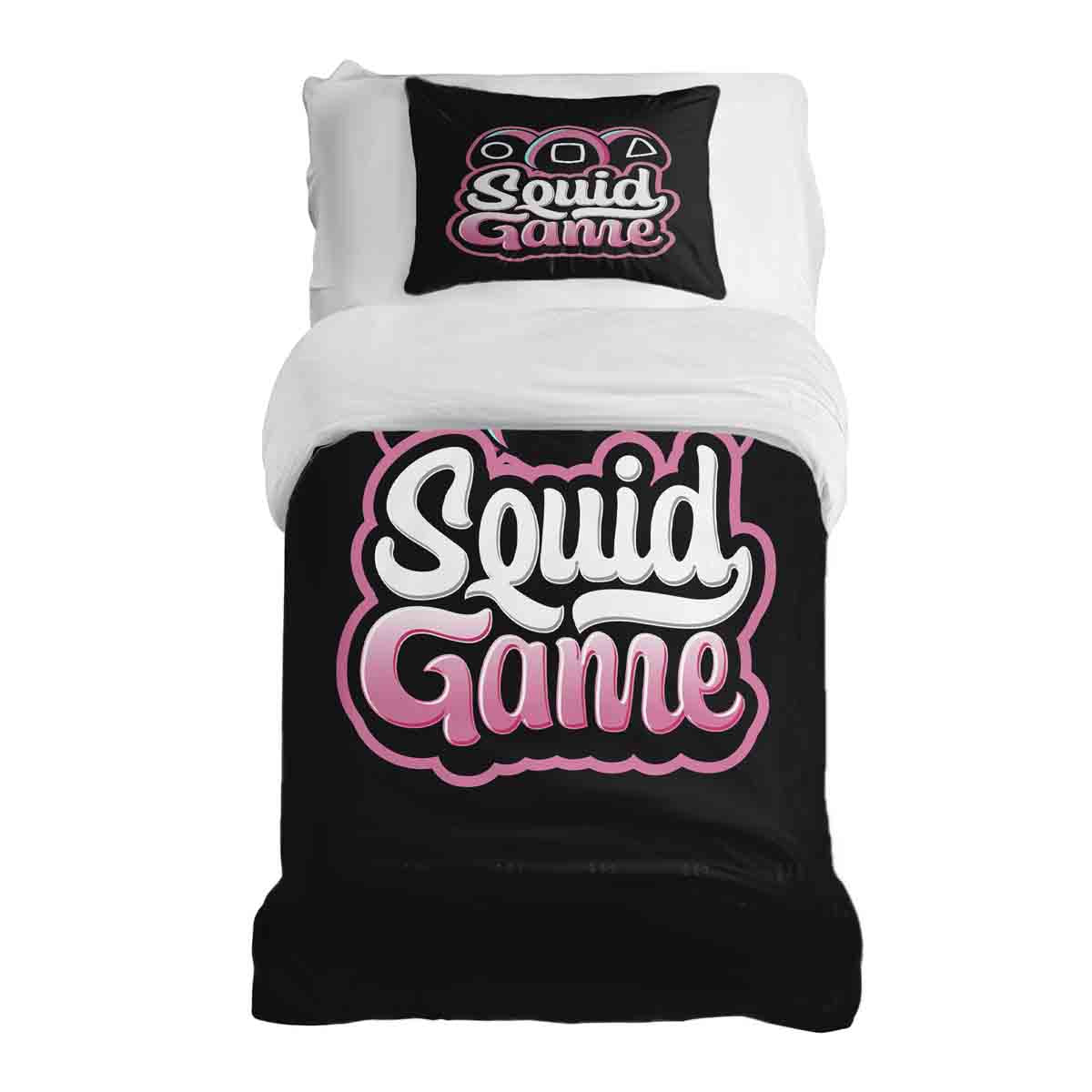 Set de ropa de cama con manta terapéutica negro Squid