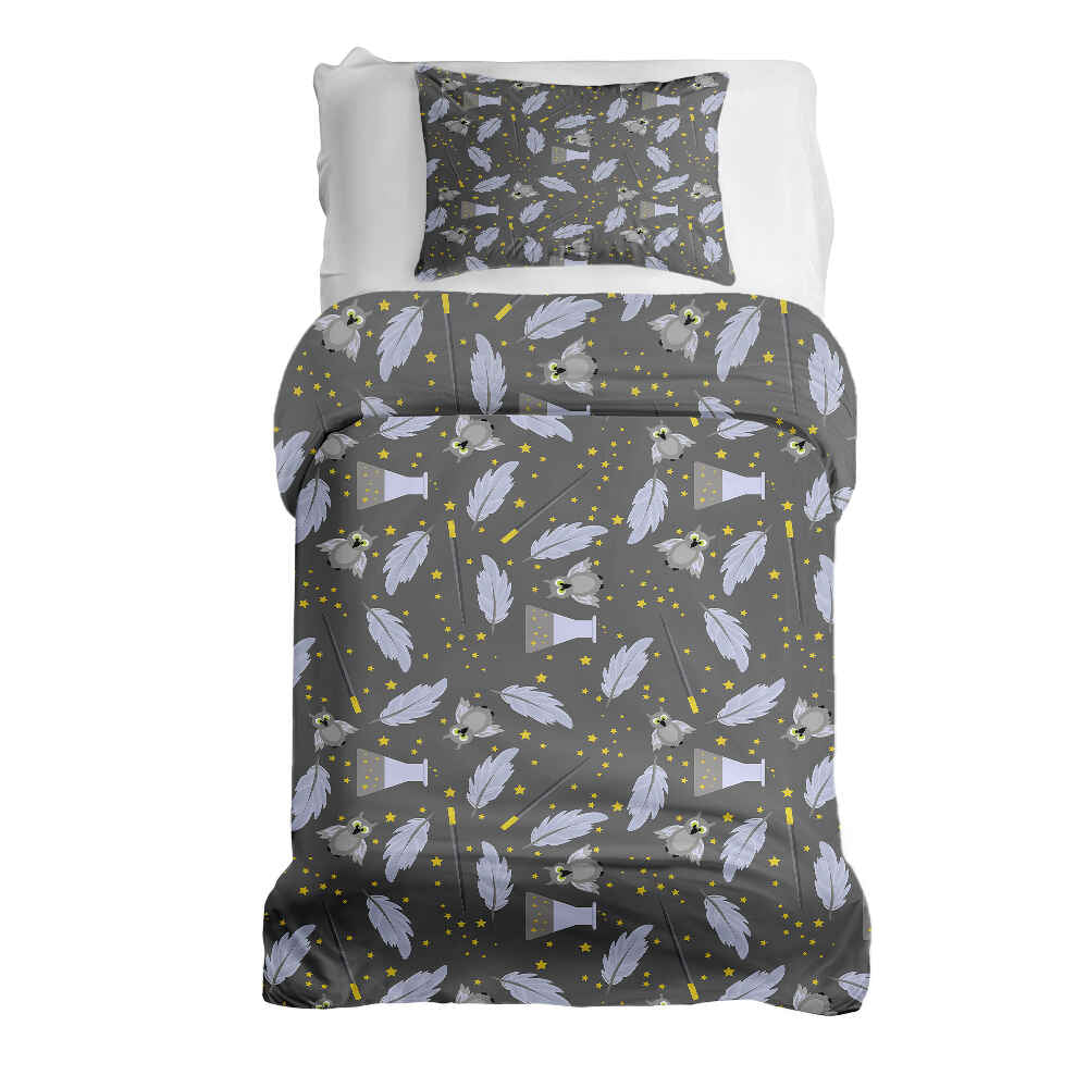 Set di biancheria da letto con coperta terapeutica nero bacchetta magica