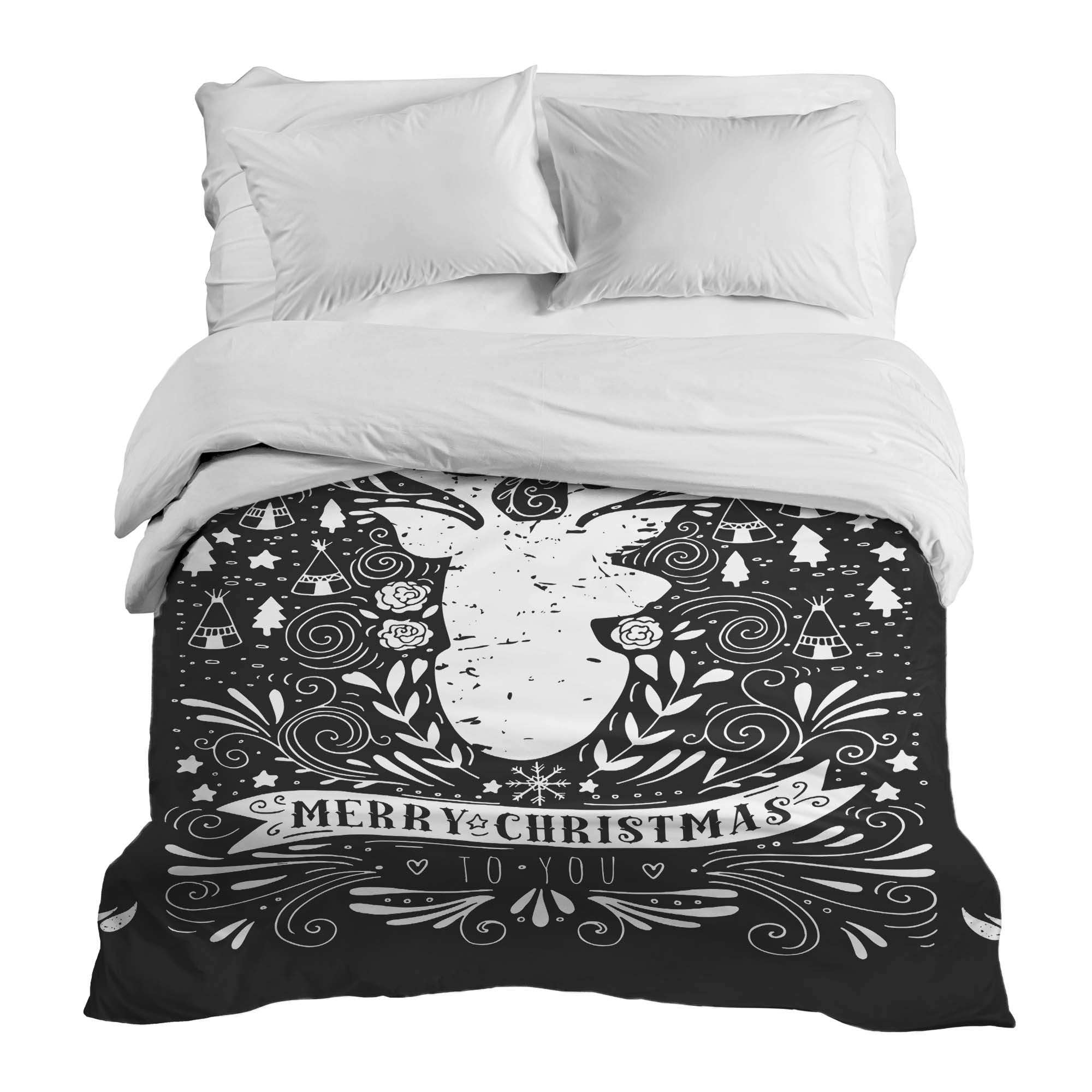 Coperta terapeutica originale - Rivestimento in cotone nero Buon Natale